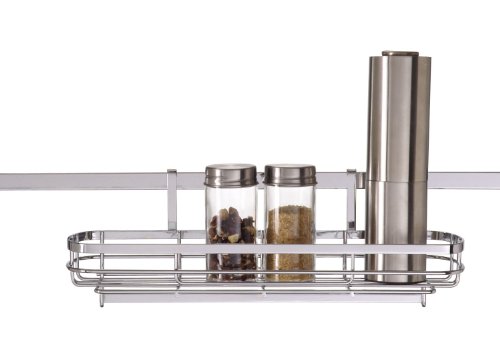 Wenko 2808100 Korb Basic - Zubeh&ouml;r f&uuml;r Super-Loc- oder Power-Loc-Aufh&auml;ngeleiste, Chrom, 33 x 10.5 x 13.5 cm