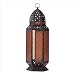 Moroccan Design Amber Glass Candle Lantern