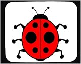 Decorated Mouse Pad with ladybug, beetle, red, spots, black