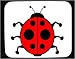 Decorated Mouse Pad with ladybug, beetle, red, spots, black