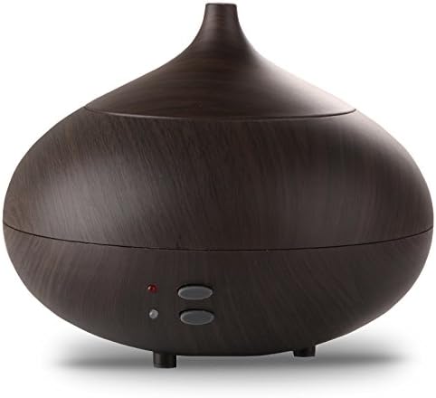 Fire LA 300ml Aroma Essential Oil Diffuser- Wood Grain Ultrasonic Cool Mist Whisper Super Quiet Aroma Humidifier with Color LED Lights Changing for Home
