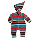 Zutano Infant Baby-Boys Cozie Bold Stripe ELF Onezie, Black, 6 Months