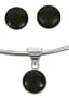 Onyx jewelry set, 'Black Iris' 0.4" W x 0.4" L x 0.2" D