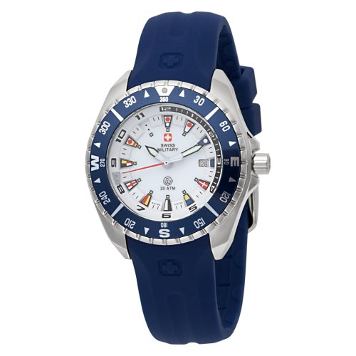 Swiss Military Women's 06-6102-04-001-03 Hanowa Sealander White Dial Rubber Strap Watch