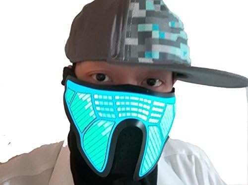 LED Mask Sound Activated Light up Masks for Party DJ Dancers Rave Stage Costume