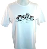 Christine Alexander Short Sleeve, Scoop Neck White Tee, Harley Motorcycle Accented With Swarovski Crystals - Motorcycle