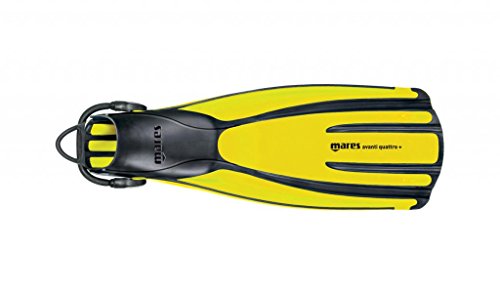 Mares Avanti Quattro Plus Open Heel Bungee Strap Fin, Yellow, X-Large