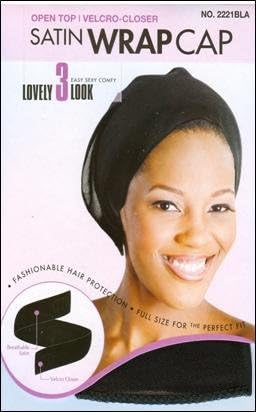 [Magic Collection] Open Top Velcro-Closer Satin Wrap Cap