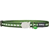 Red Dingo Reflective Cat Collar, One Size Fits All, Green