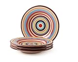 Tabletop Lifestyles 8-3/4-Inch Salad Plate, Sedona Stripe,Set of 4