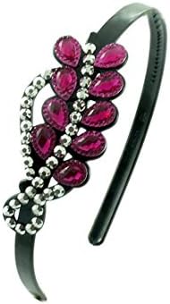 Linda Fashion Gemstones and Beaded Leaves Head Bands, Assorted, 12 Count