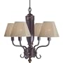 Royce Lighting RLCH5142/4-21 Brentwood Collection 4-Light Portable Indoor/Outdoor Chandelier, Tan Fabric Shades, Grecian Bronze Finish
