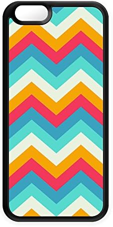 Blue and Orange ZigZag Chevron Pattern Black Silicon Case Snap-On Protective Back Cover Rubber Case for Apple® iPhone 6 by UltraCases + FREE Crystal Clear Screen Protector