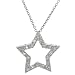 Tressa Sterling Silver Wide Star CZ Rimmed Pendant with Chain