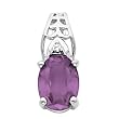 14K White Gold Amethyst and Diamond Pendant