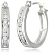 14k Yellow Gold Round Diamond Channel-Set Hoop Earrings (1/8 cttw, J Color, I2 Clarity)
