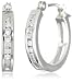 14k White Gold Round Diamond Channel-Set Hoop Earrings (1/8 cttw, J Color, I2 Clarity)