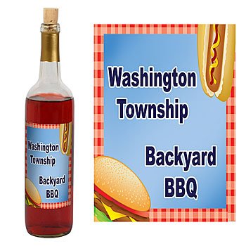 BBQ Treats Personalized Wine Bottle Labels - Qty 12