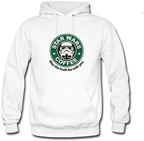 Cono Men's Star Wars Funny Coffee Logo Pullover Hoodie Sweatshirt S White