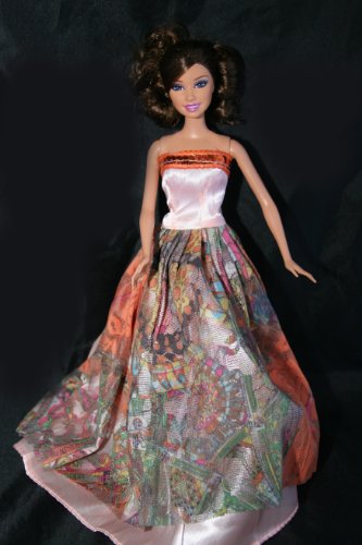 Pink Barbie Sized Doll Party Dress