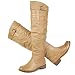 JANE KLAIN Damen Winter Overknee Schlupf-Stiefel, camel braun antik