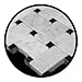 Carrara Marble Italian White Bianco Carrera Basketweave Mosaic Tile with Negro Marquina Black Dots Honed