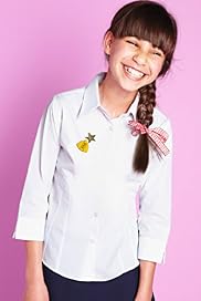 2 Pack Girls Easy to Iron Blouses with 34 Length Sleeves