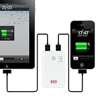 EZOPower 2 USB Port Compact External Portable Rechargeable Emergency Backup Battery Charger 5000mah - White
