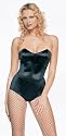 ADULT SATIN TEDDY BUSTIER, BLACK, LARGE