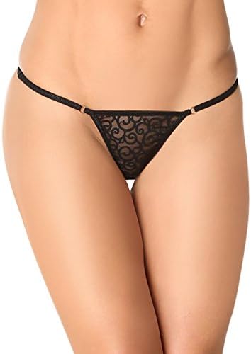 Sexy LockerWomen's Thong See Through Rhinestone Heart Adjustable Sides