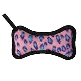 Tuffie's Stone Bone Jr Dog Toy Pink Animal Print