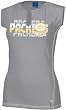 Womens Green Bay Packers Grey Astronomy Split Neck T-shirt