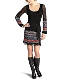 Laundry by Shelli Segal Women's Novelty Stitch Scoop Neck Sweater Dress