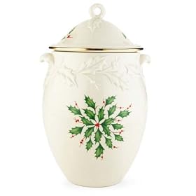 Lenox Holiday Carved Cookie Jar by Lenox