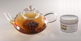 Sun's Tea (TM) Organic Black Display Tea Set w/ 21oz Borosilicate Glass Crystal Clear Teapot & Infuser (No Metal or Plastic Parts)