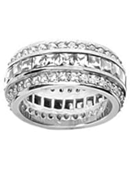 18k White Gold Band with 31 Princess Shape Diamond, 0.07 ct each, and 78 Round Brilliant Shape Diamond 1.17 ct. F, VS