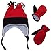 N'Ice Caps Boys Sherpa Lined Micro Fleece Four Corner Ski Hat and Mitten Set