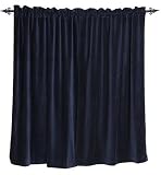 Arlee Velvet 80 by 84-Inch Curtain Pole Top 2-Pack, Midnight