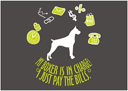 Teeburon My Boxer is in charge! I just pay the bills Pack of 4 Decal