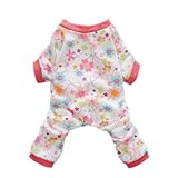 Fitwarm® Pink Floral Dog Pajamas Dog Shirt Cozy Dog Clothes Pet Shirt, Small