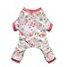 Fitwarm® Pink Floral Dog Pajamas Dog Shirt Cozy Dog Clothes Pet Shirt, X-Small
