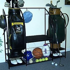 Golf Organizer Rack with Bench