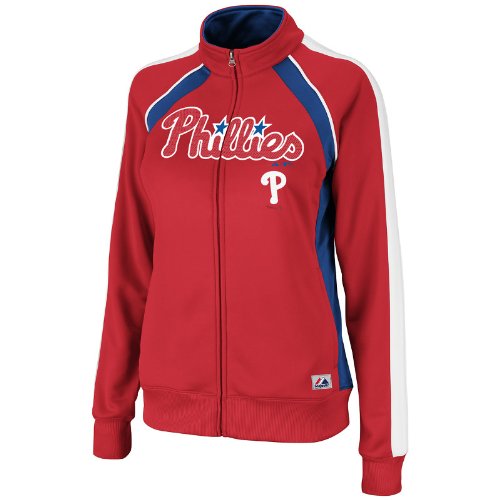MLB Philadelphia Phillies Women's Great Play Track Jacket, Red/Royal/White, X-Large at Amazon.com