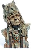 Outdoor Living : Native American Indian Bust with Bear Headress