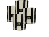 Cotton Dish Cloths (White with Black Rugby Stripe, 4-Pack)