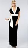 The Contrast Trimmed Empire V-neck Evening Gown