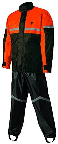 Nelson-Rigg Stormrider Rain Suit (Black/Orange, Large)