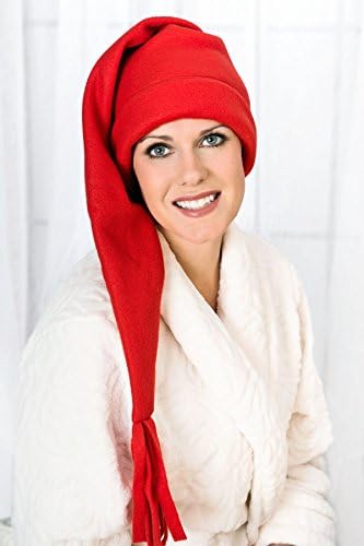 Sleep Caps - Long Elf Night Cap in Solids & Prints - Red Christmas Plaid