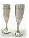 Wedding gift idea Pewter champagne flutes pair in presentation box