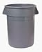 Rubbermaid(R) Round Brute(R) Container, 32 Gallons, Gray